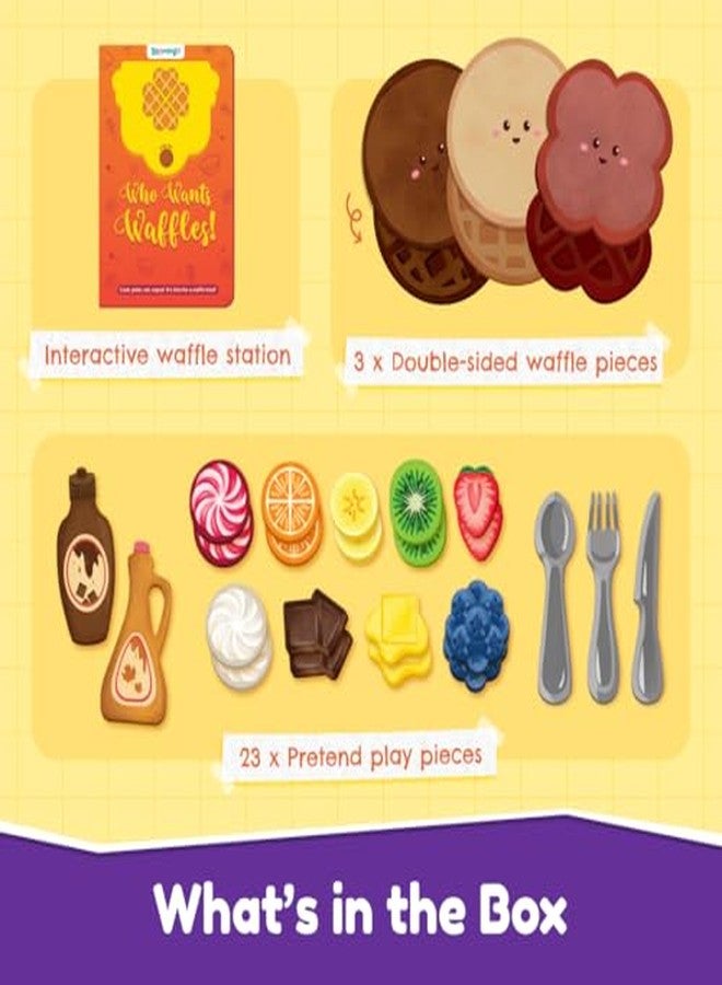 Bloomingo Pretend Play Kit - Who Wants Waffles : Interactive Kitchen Set with 20+ Pieces | Set Up Your Waffel Cart & Make 100's of Waffles with Our Recepie Book | Birthday Gifts for Kids Age 3-7 - Image 3